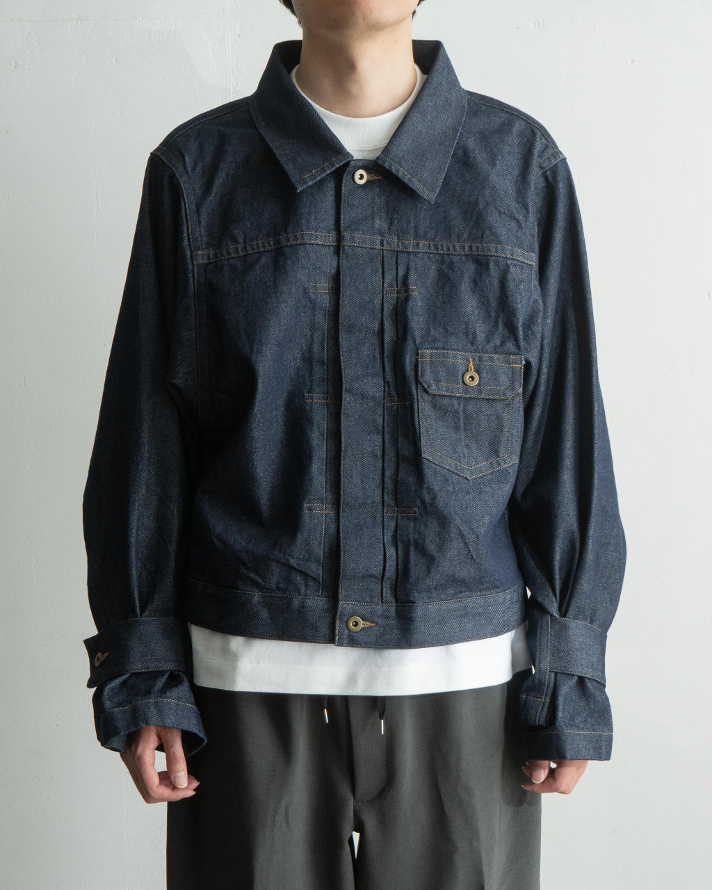 RAINMAKER 레인 메이커 N 슬리브 트래커 재킷 N-SLEEVE TRUCKER JACKET 데님 재킷 RM251-027【무료우송】