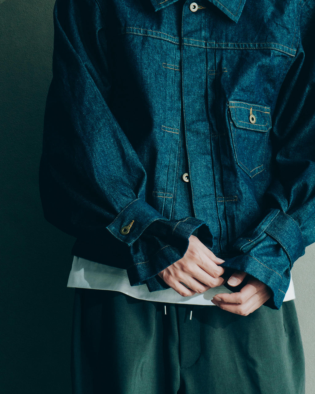 RAINMAKER 레인 메이커 N 슬리브 트래커 재킷 N-SLEEVE TRUCKER JACKET 데님 재킷 RM251-027【무료우송】