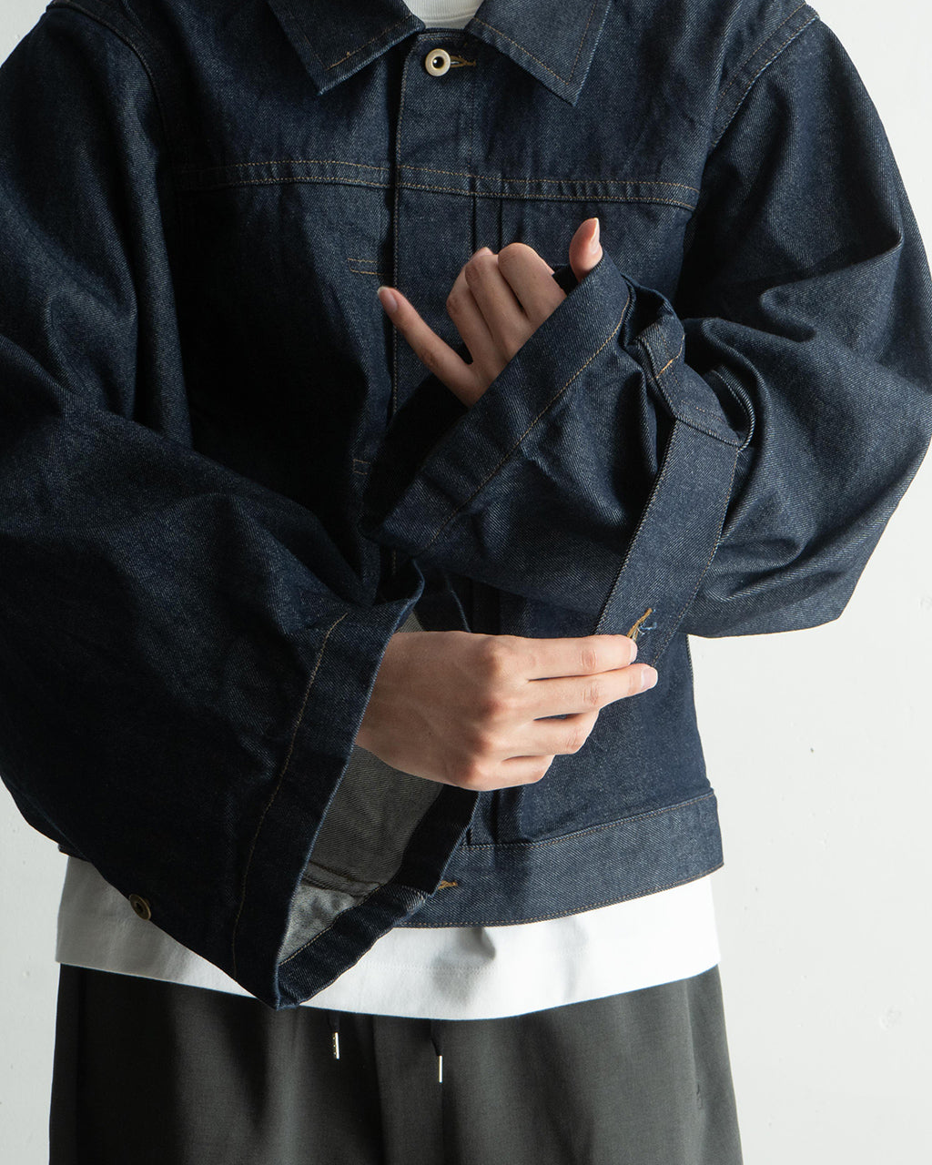 RAINMAKER 레인 메이커 N 슬리브 트래커 재킷 N-SLEEVE TRUCKER JACKET 데님 재킷 RM251-027【무료우송】