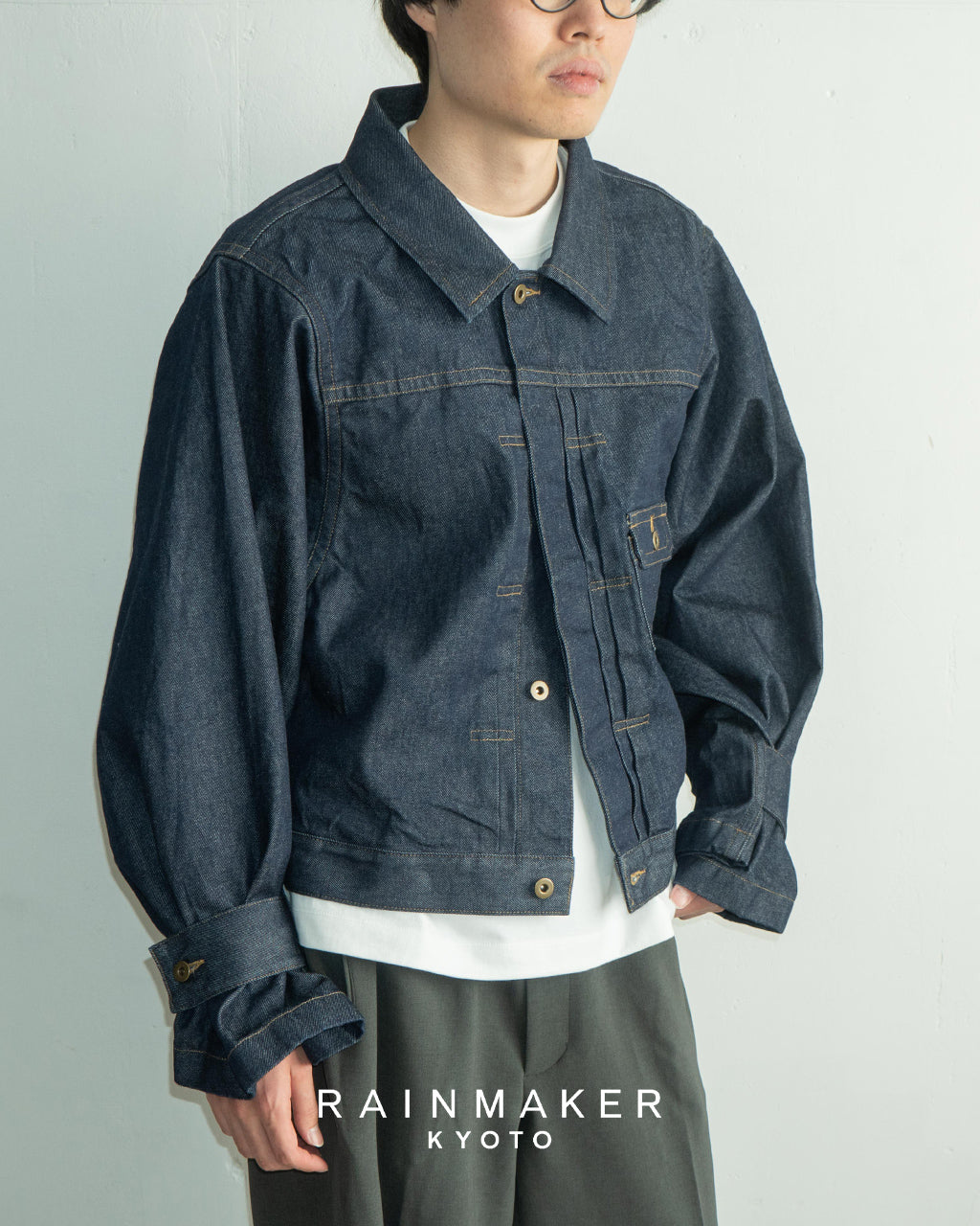 RAINMAKER 레인 메이커 N 슬리브 트래커 재킷 N-SLEEVE TRUCKER JACKET 데님 재킷 RM251-027【무료우송】