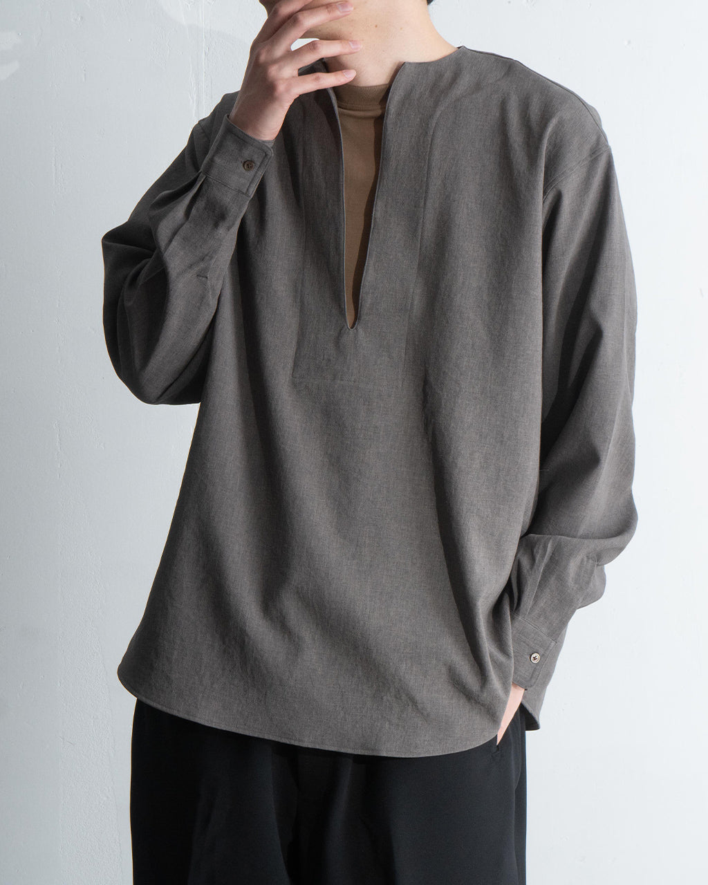 RAINMAKER 레인 메이커 스키퍼 셔츠 SKIPPER SHIRT 풀오버 V넥 RM251-029 【무료우송】