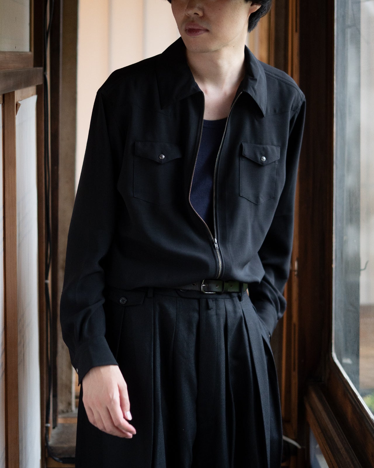 MELANGE TWILL WESTERN SHIRT RM252-005