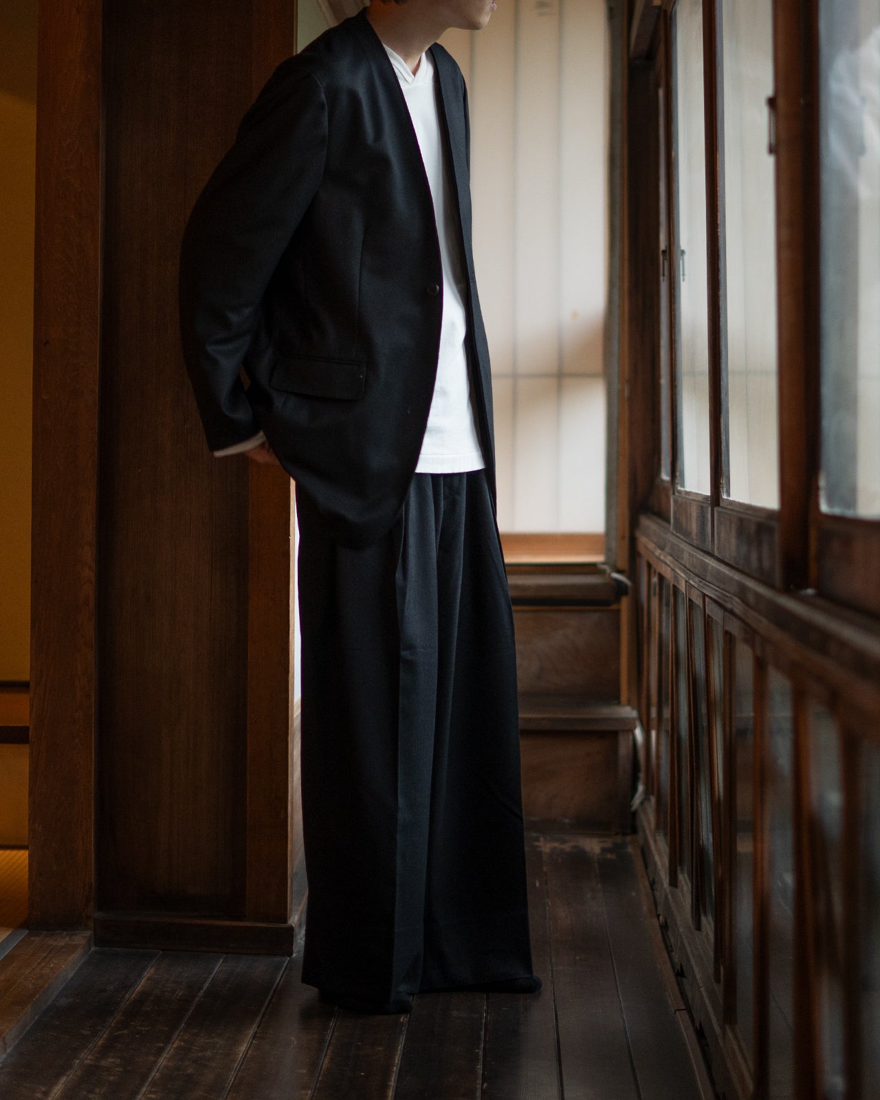 NO COLLAR LONG JACKET RM252-035