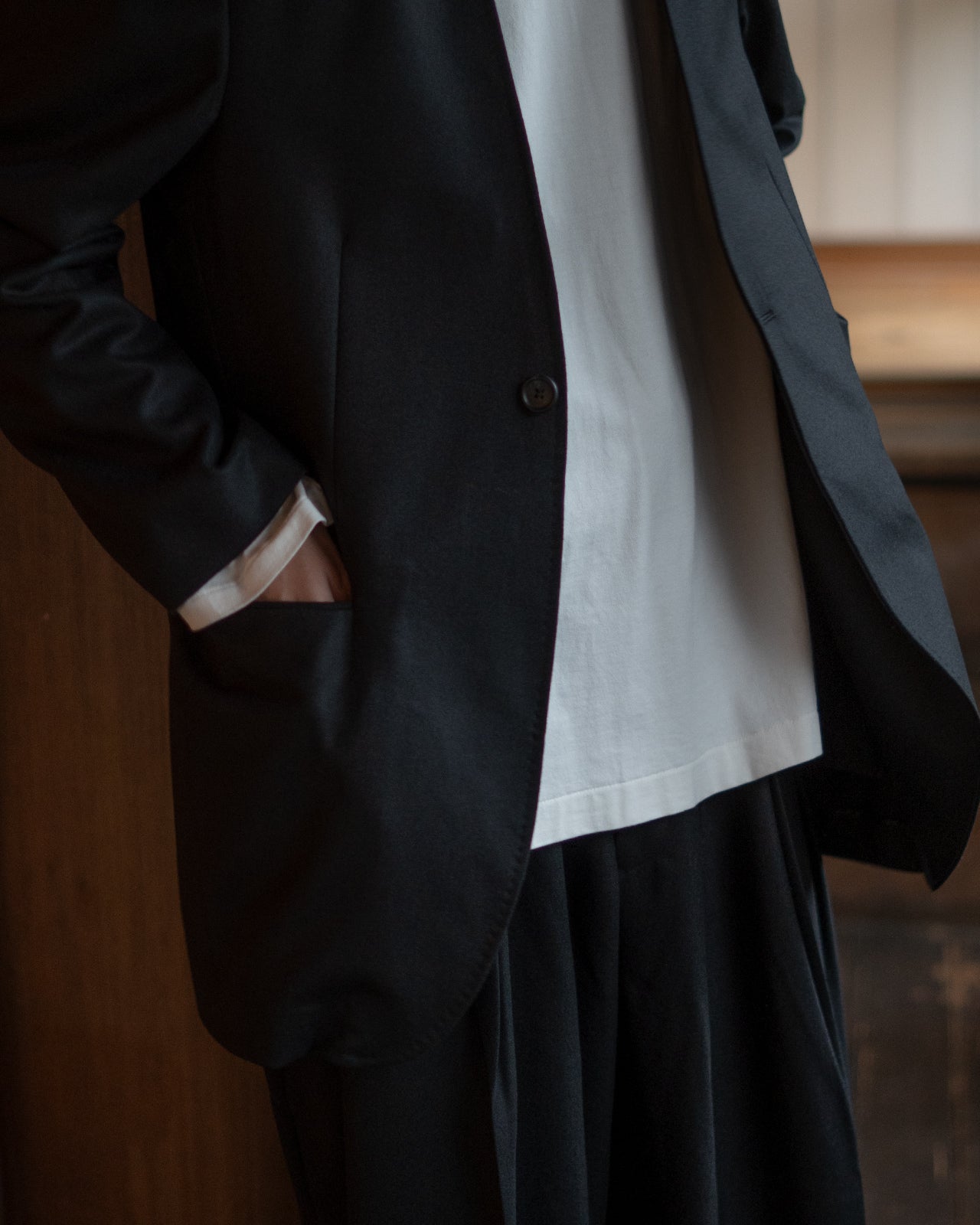 NO COLLAR LONG JACKET RM252-035