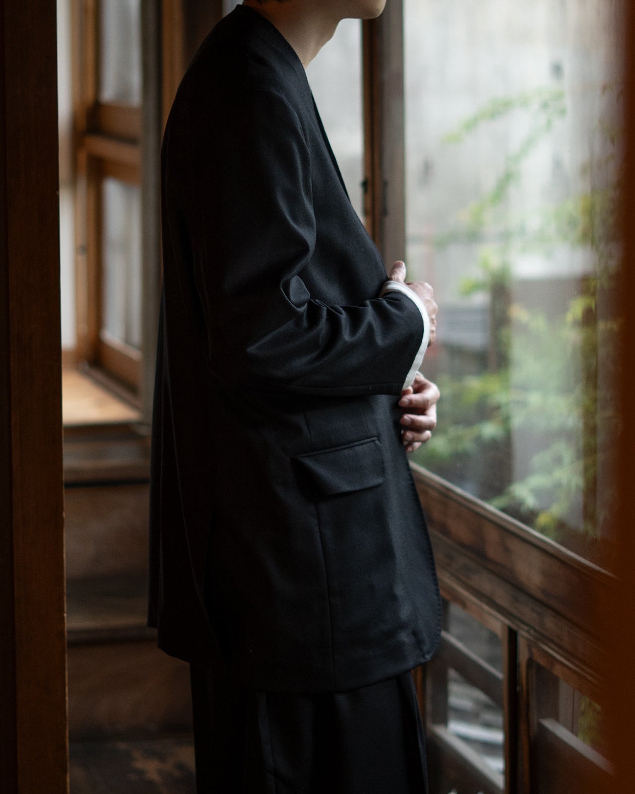 NO COLLAR LONG JACKET RM252-035