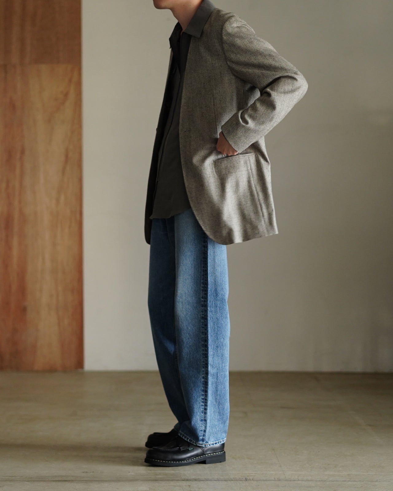 NO COLLAR LONG JACKET RM252-035