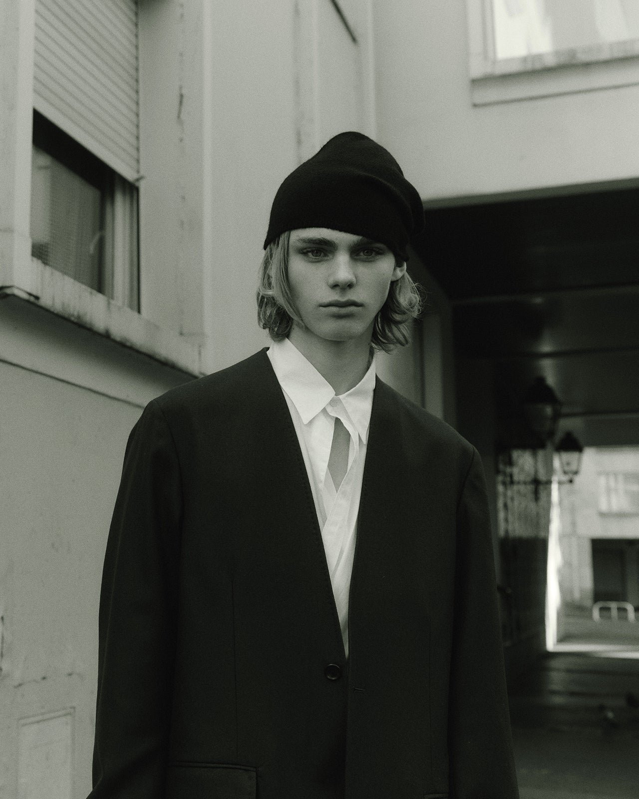 NO COLLAR LONG JACKET RM252-035