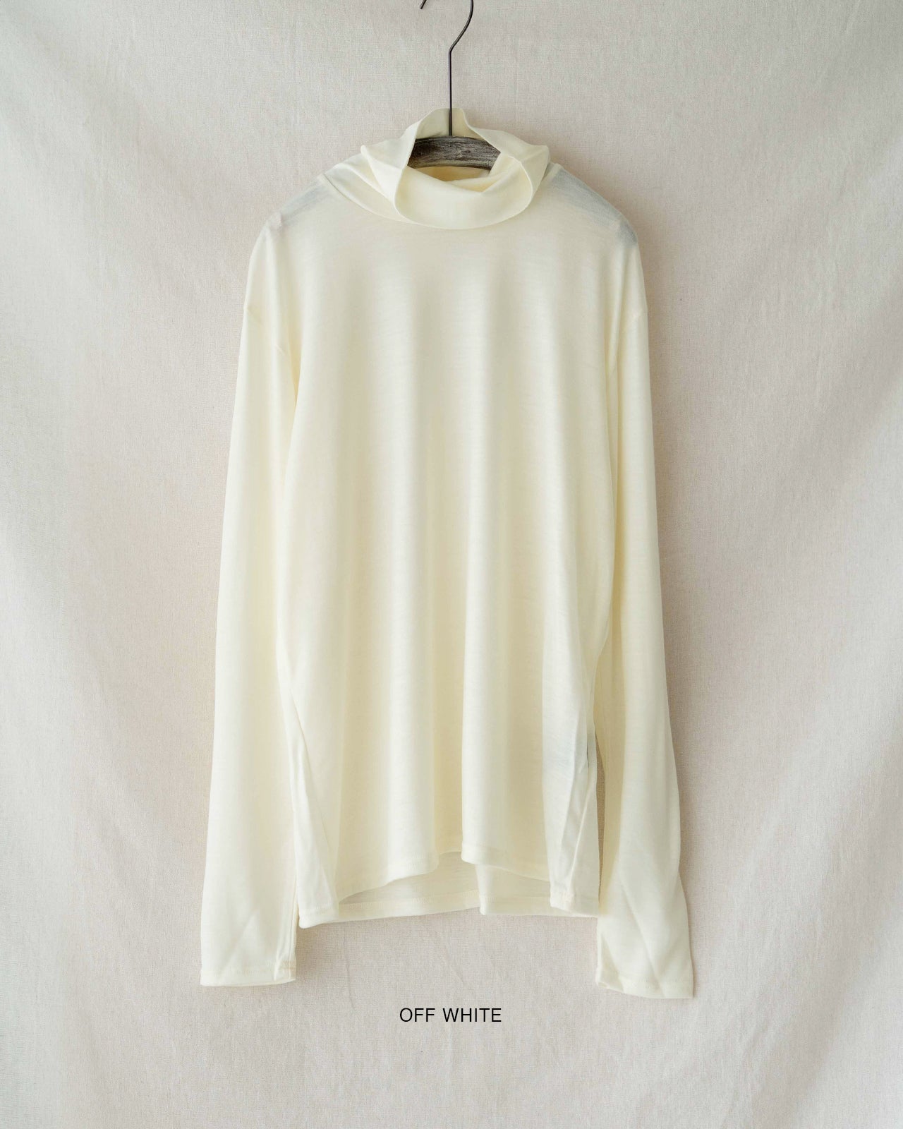 WASHABLE-WOOL HIGH NECK SHIRT RM252-043