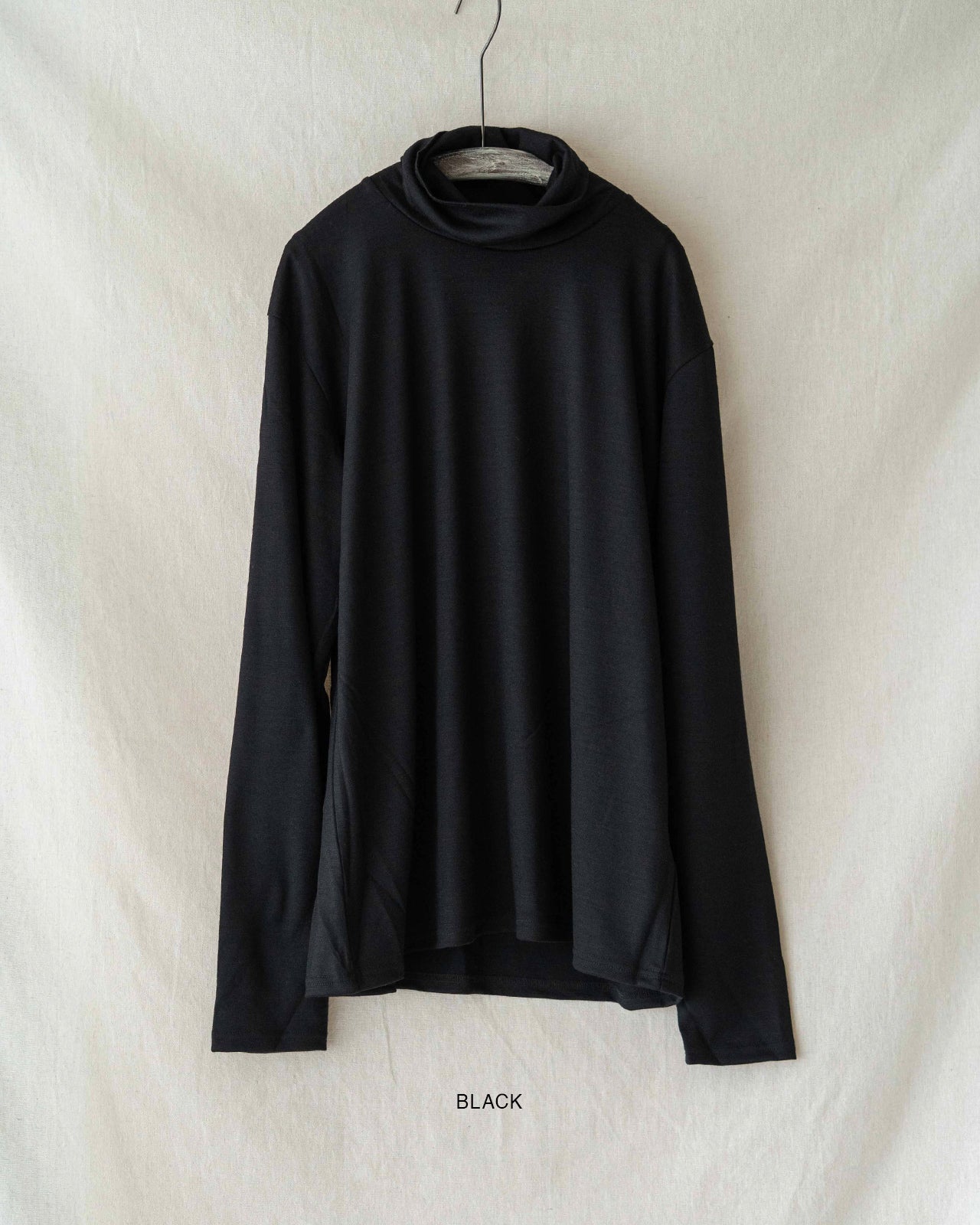 WASHABLE-WOOL HIGH NECK SHIRT RM252-043