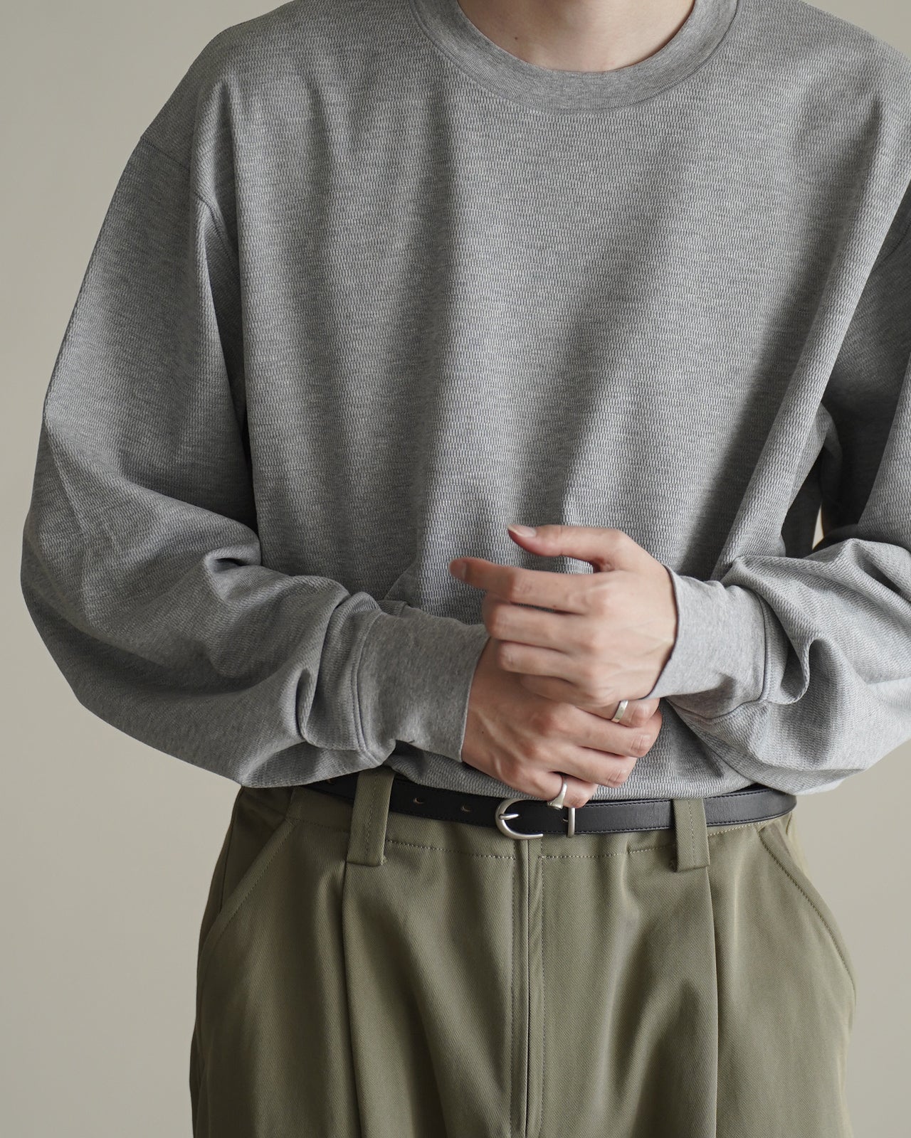THERMAL TUCK SLEEVE LONG TEE RM262-022
