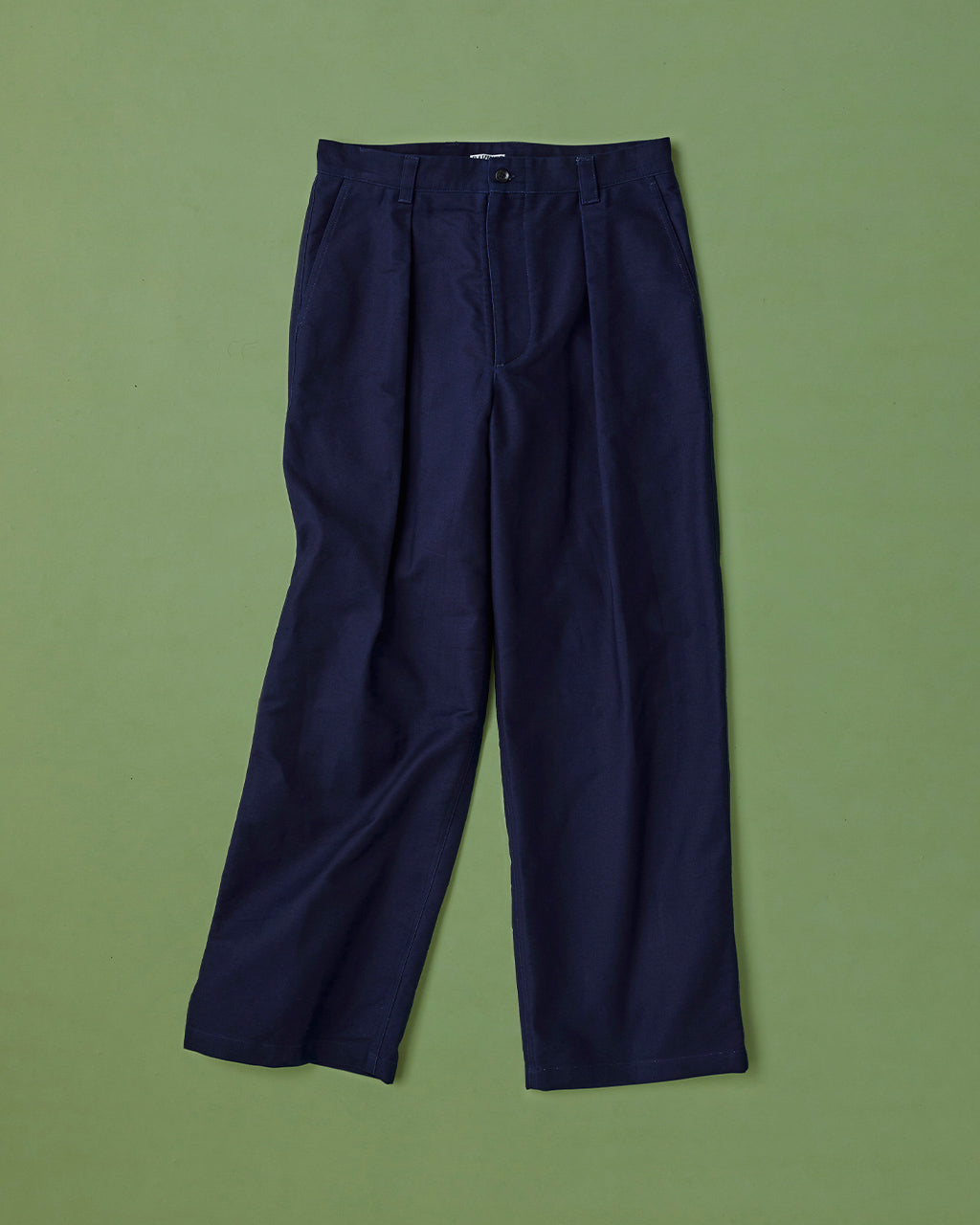 インディゴ モールスキン ワイド ストレート スラックス パンツ Indigo mole skin - Stam ワンタック トラウザー フルレングス ボトムス 13S25HN271P