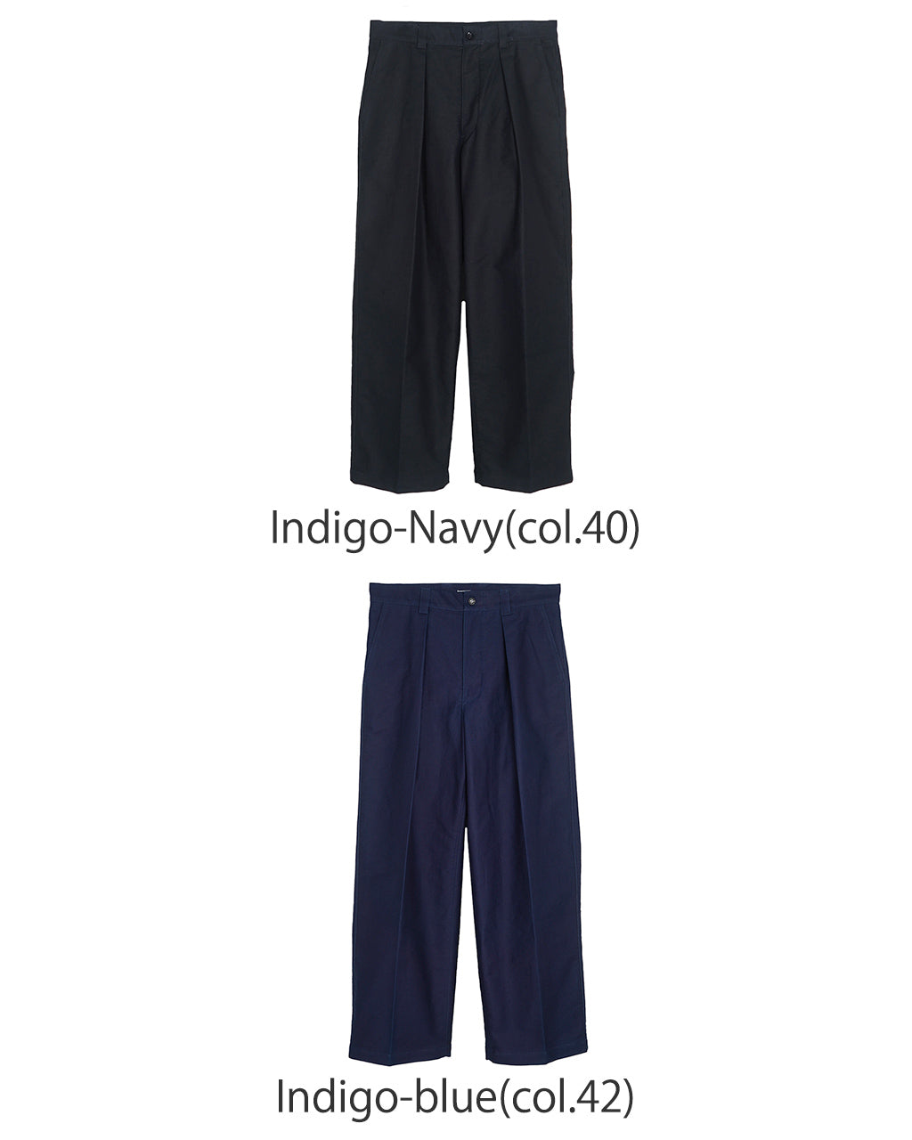 インディゴ モールスキン ワイド ストレート スラックス パンツ Indigo mole skin - Stam ワンタック トラウザー フルレングス ボトムス 13S25HN271P