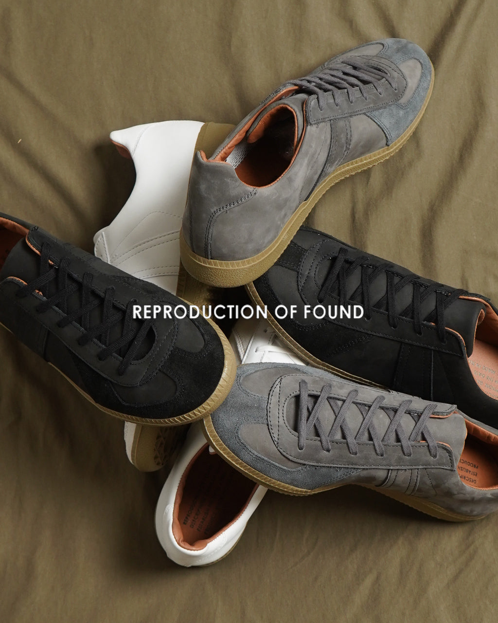 【アウトレット!30%OFF】REPRODUCTION OF FOUND リプロダクション オブ ファウンド ジャーマントレーナー レザー スニーカー トレーニングシューズ 靴 1700NL【送料無料】