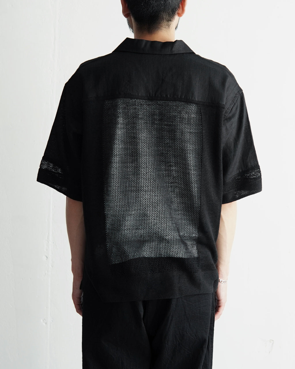 リネン メッシュ オープンカラーシャツ LINEN MESH OPEN COLLAR SHIRT 半袖 開襟 RNC004
