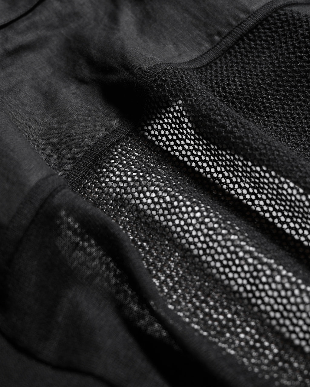 LINEN MESH OPEN COLLAR SHIRT RNC004