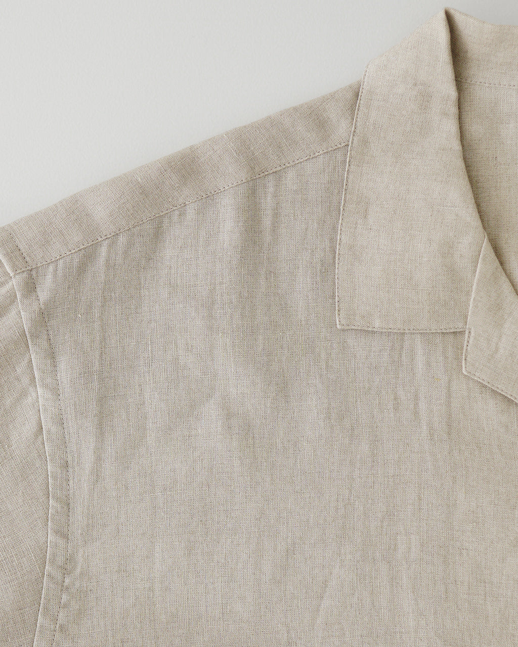 LINEN MESH OPEN COLLAR SHIRT RNC004