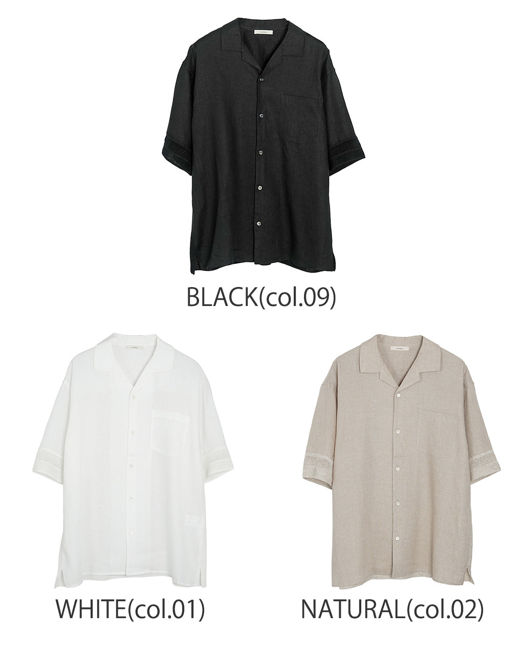 リネン メッシュ オープンカラーシャツ LINEN MESH OPEN COLLAR SHIRT 半袖 開襟 RNC004