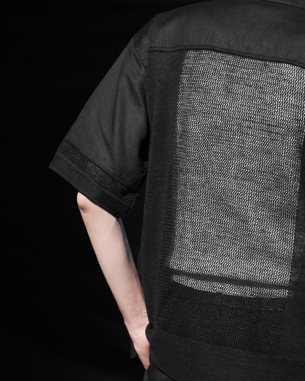 | coupon | LINEN MESH OPEN COLLAR SHIRT RNC004