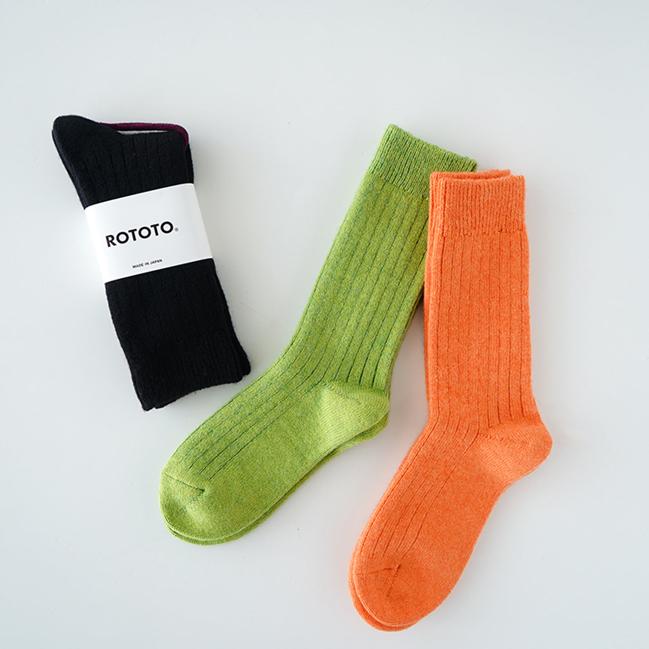 ROTOTO 로토토 코튼 울 리브 크루 양말 COTTON WOOL RIBBED CREW SOCKS 양말 R1327【메일편 가능】