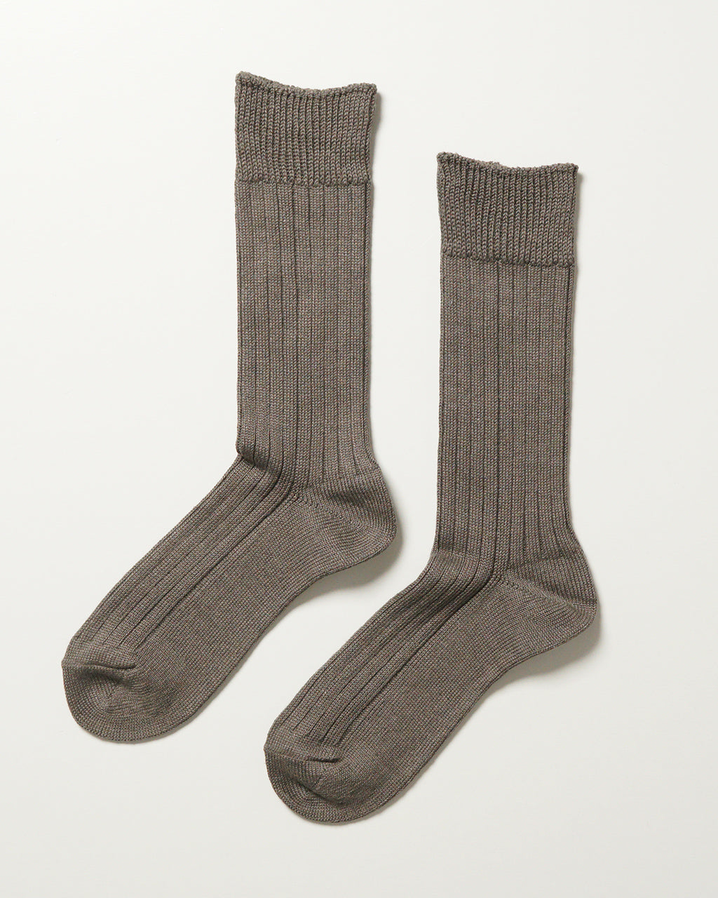 LINEN COTTON RIBBED CREW SOCKS R1461