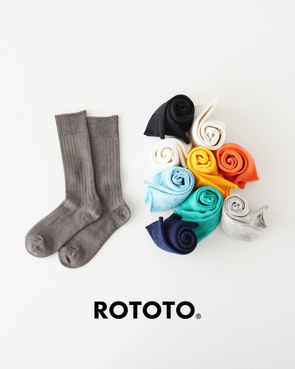 リネン コットン リブド クルー ソックス LINEN COTTON RIBBED CREW SOCKS 靴下 R1461【メール便可】