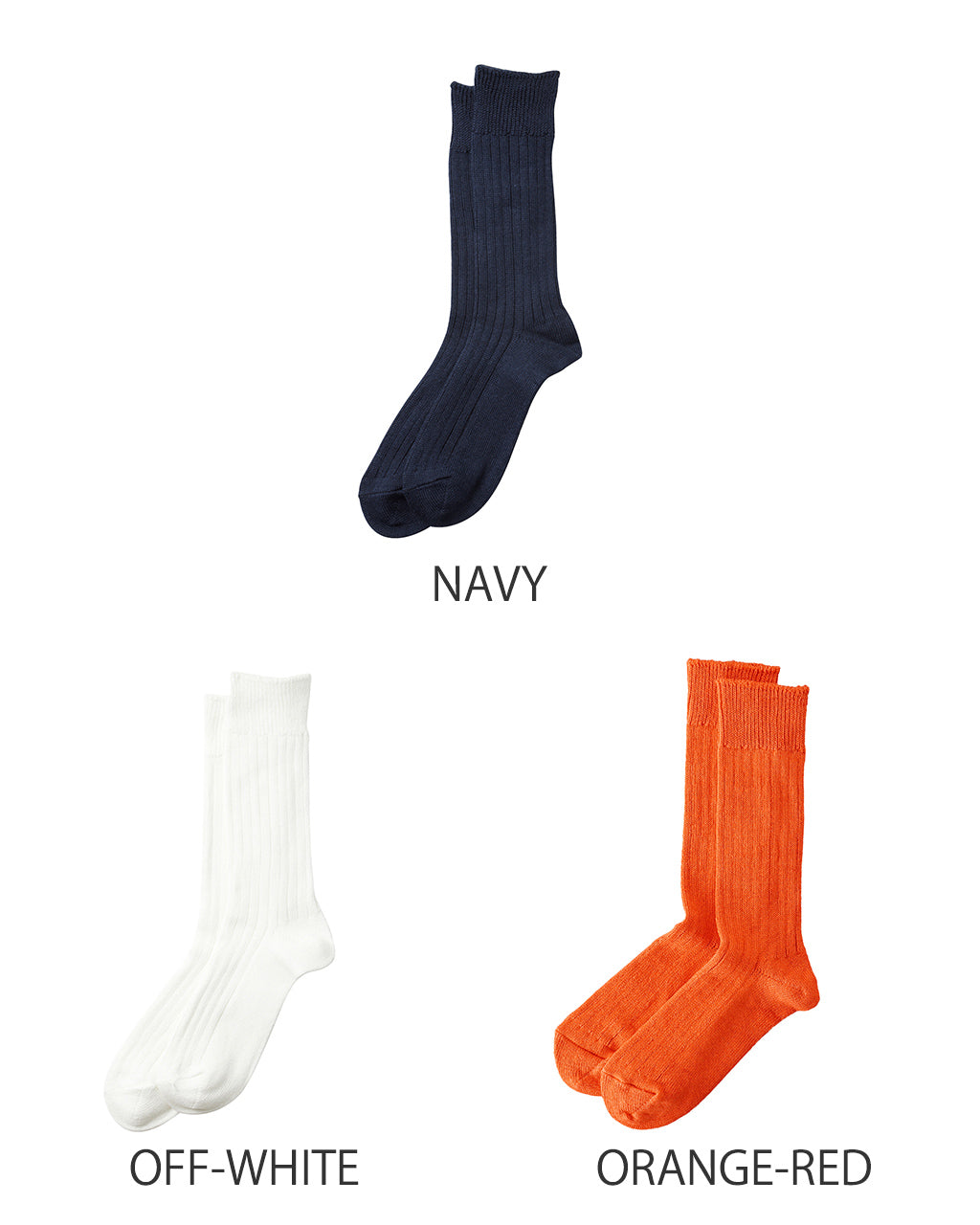 LINEN COTTON RIBBED CREW SOCKS R1461