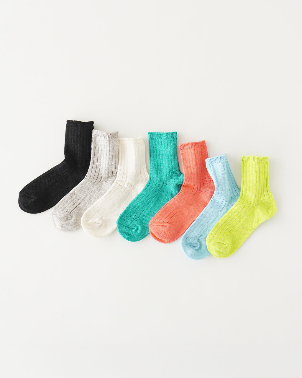 LINEN COTTON RIBBED ANKLE SOCKS R1462