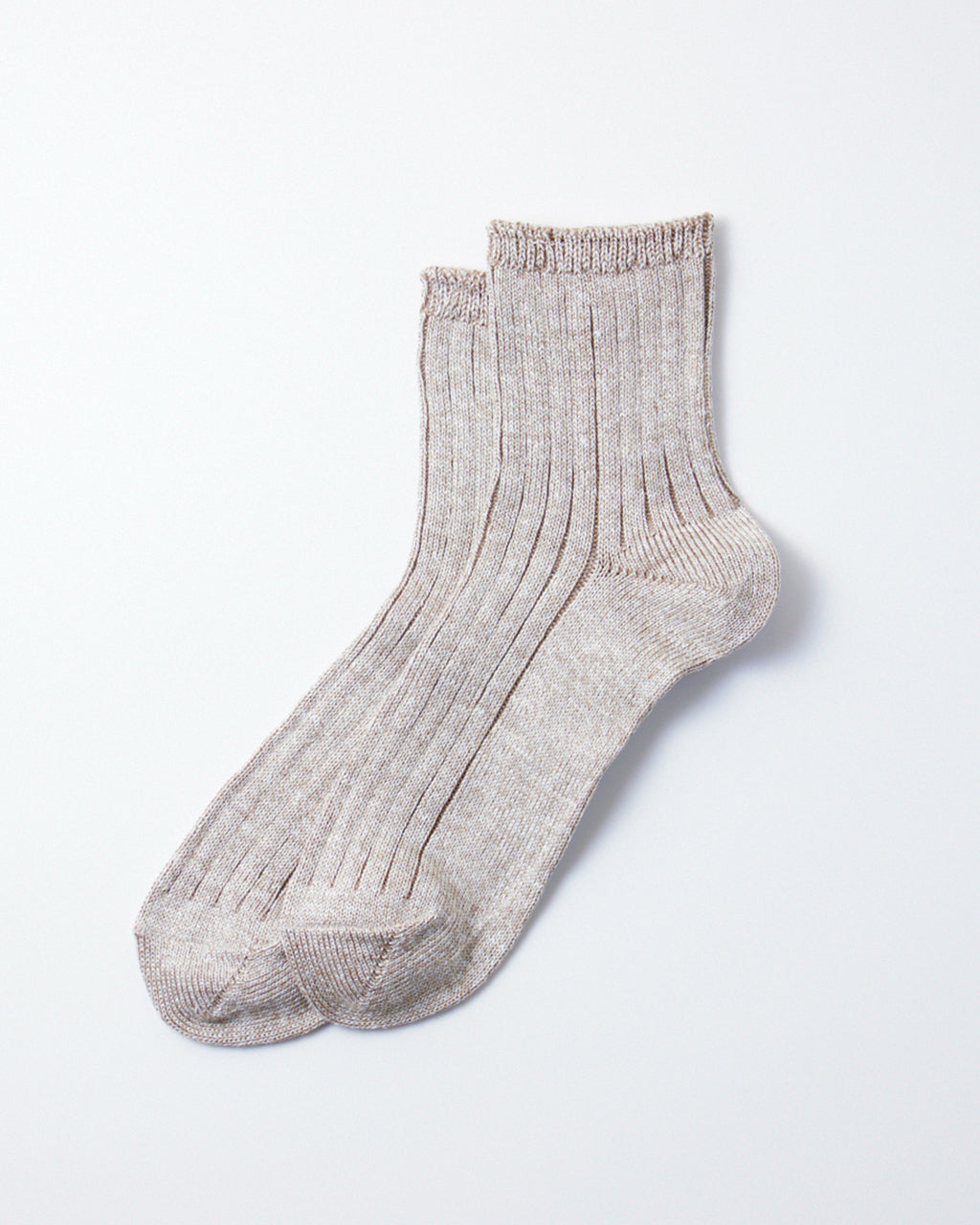 LINEN COTTON RIBBED ANKLE SOCKS R1462