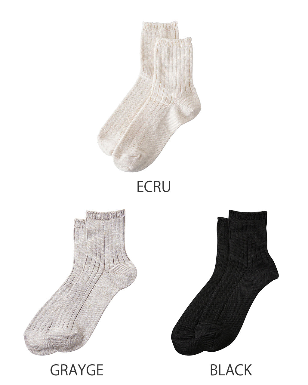 リネン コットン リブド アンクル ソックス LINEN COTTON RIBBED ANKLE SOCKS 靴下 R1462【メール便可】
