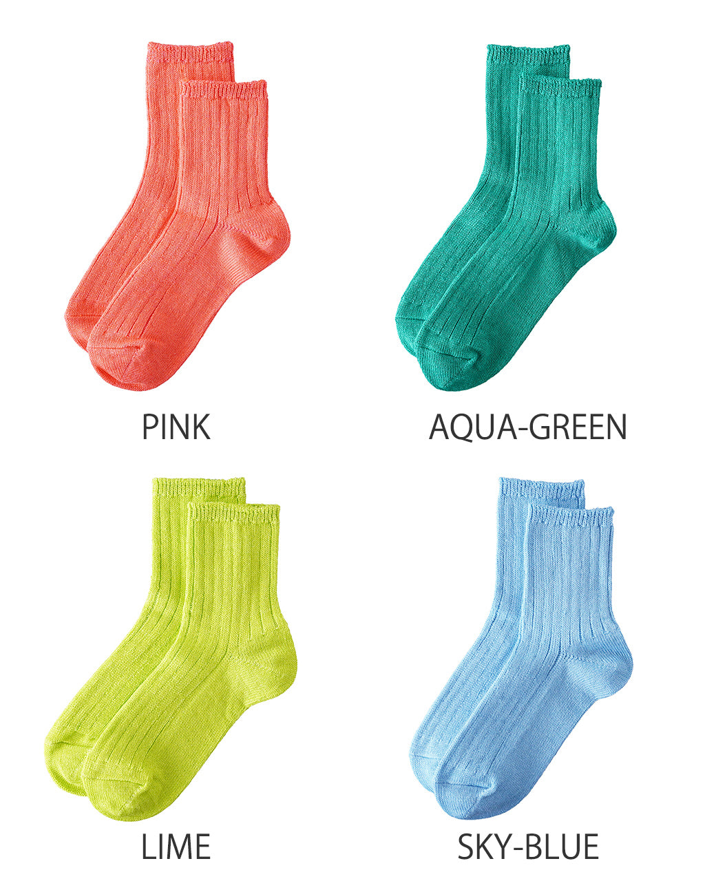 LINEN COTTON RIBBED ANKLE SOCKS R1462