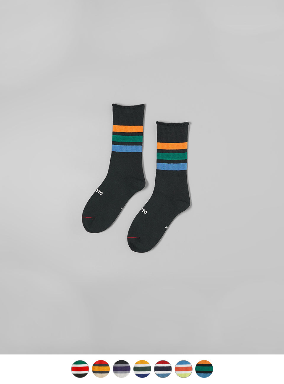 FINE PILE STRIPED CREW SOCKS R1547