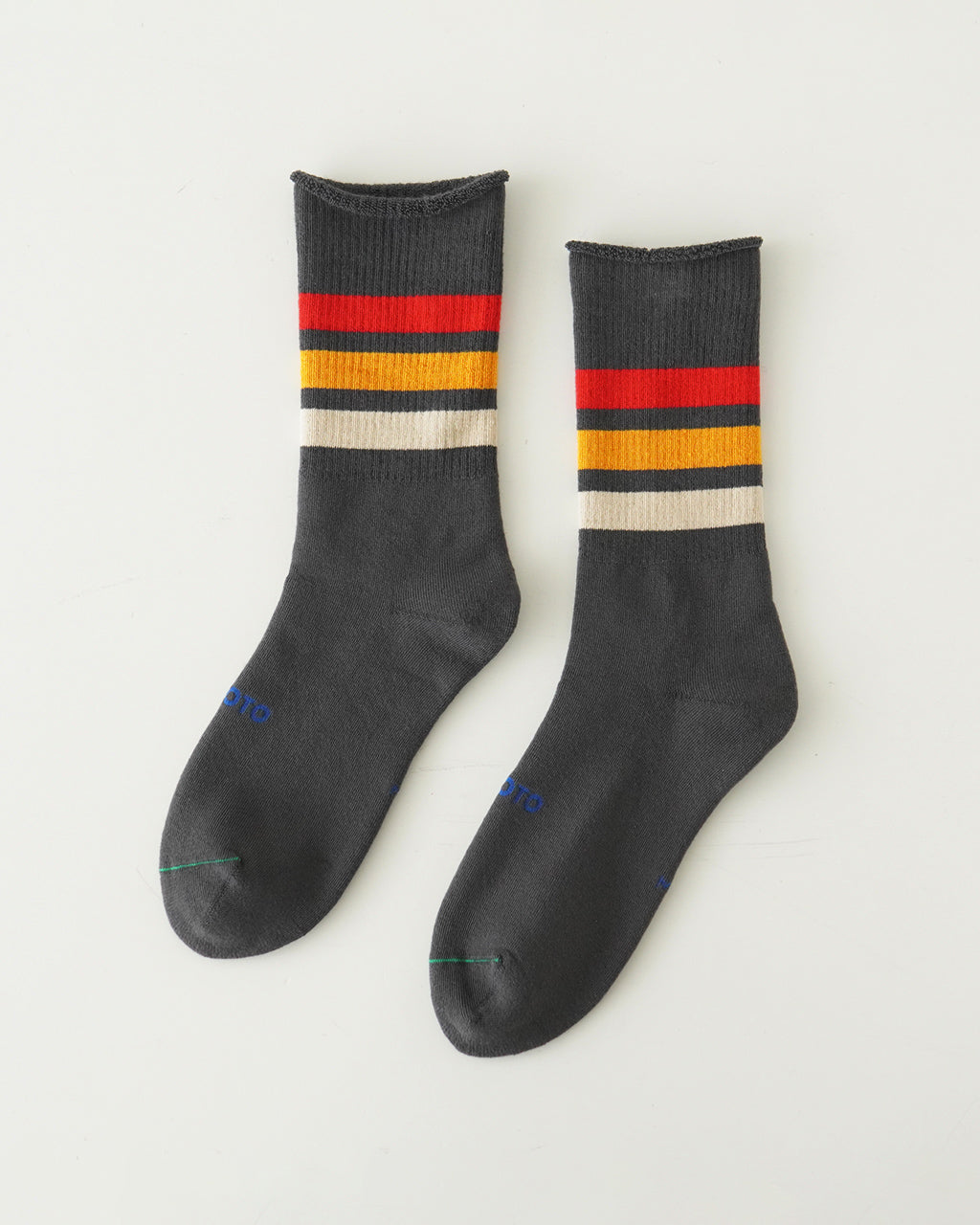 FINE PILE STRIPED CREW SOCKS R1547