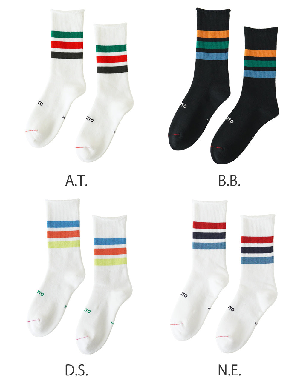 ファインパイル ストライプド クルーソックス FINE PILE STRIPED CREW SOCKS R1547