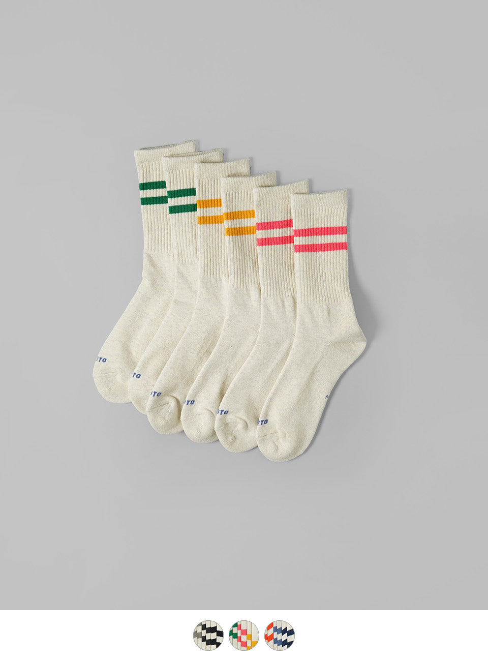 ロトト クラシック アスレチック 3パック クルーソックス CLASSIC ATHLETIC 3PACK CREW SOCKS 靴下 R1575
