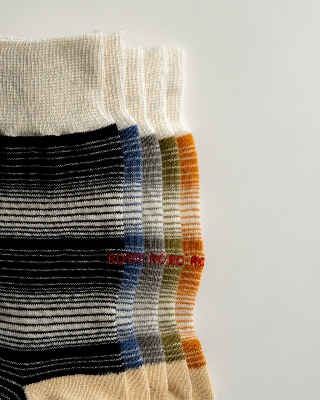 |outlet| HORIZONTAL STRIPE CREW SOCKS R1580-SS25