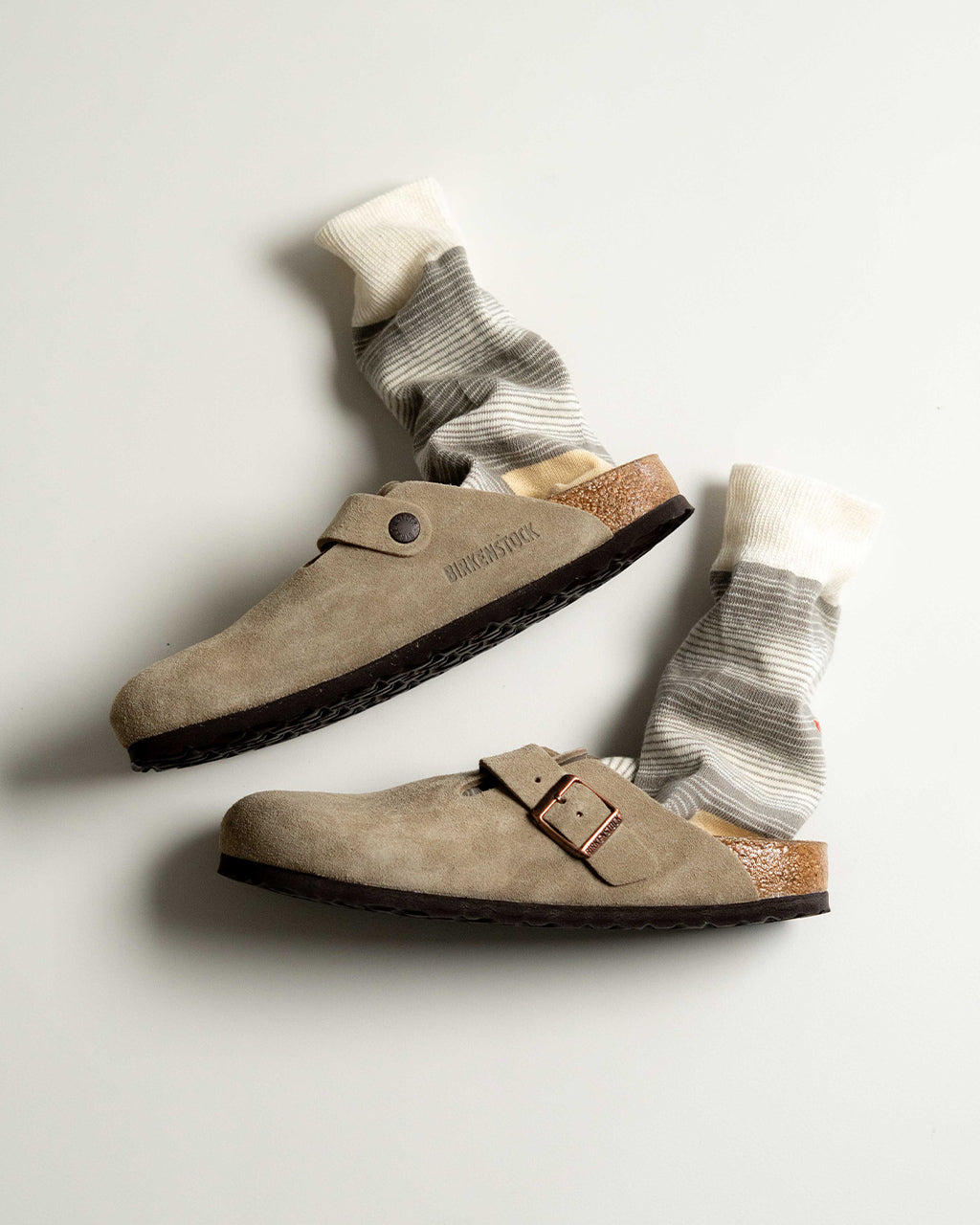 【アウトレット!30%OFF】 HORIZONTAL STRIPE CREW SOCKS ホリゾンタルストライプクルーソックス 靴下 ボーダー R1580-SS25【メール便可】
