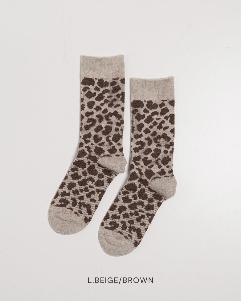 LEOPARD PATTERN MERINO SOCKS R1627