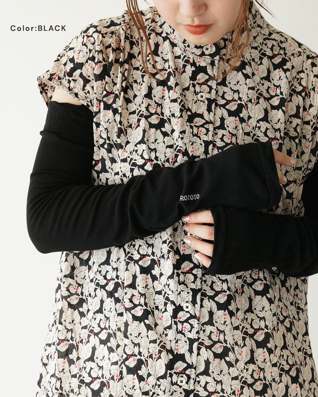 ROTOTO ロトト UV プロテクション アームカバー UV PROTECTION ARM COVER 収納ポーチ付き 紫外線対策 UVカットドライタッチ R5137【メール便可】