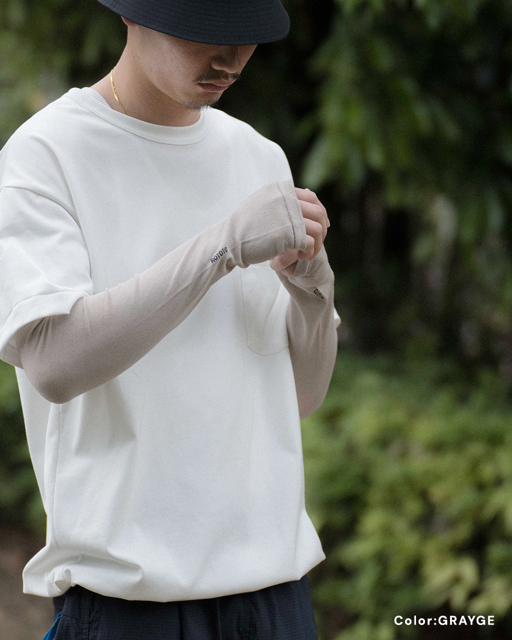 【SALE!20%OFF】UV プロテクション アームカバー UV PROTECTION ARM COVER 収納ポーチ付き 紫外線対策 UVカットドライタッチ R5137【メール便可】