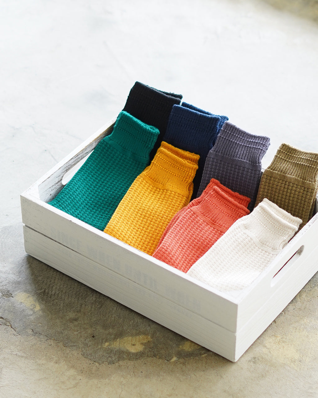 コットン ワッフル クルー ソックス COTTON WAFFLE CREW SOCKS 靴下 レッグウェア R1110