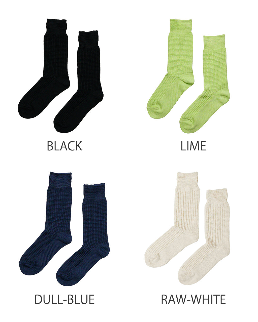 コットン ワッフル クルー ソックス COTTON WAFFLE CREW SOCKS 靴下 レッグウェア R1110