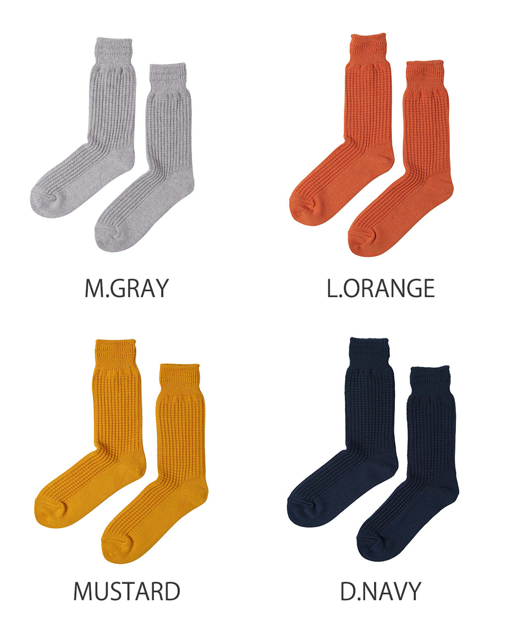 コットン ワッフル クルー ソックス COTTON WAFFLE CREW SOCKS 靴下 レッグウェア R1110