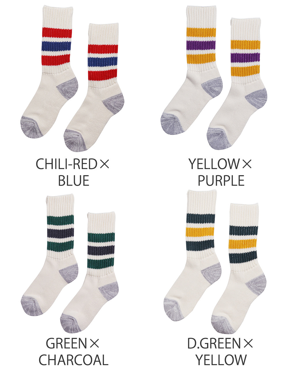 COARSE RIBBED OLDSCHOOL CREW SOCKS R1255