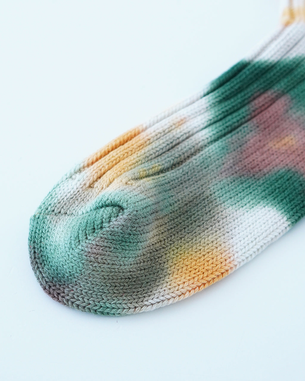 チャンキー リブ クルー ソックス ”タイダイ染め” CHUNKY RIBBED CREW SOCKS ”TIE DYE” 靴下 オーガニックコットン R1415 【メール便可】