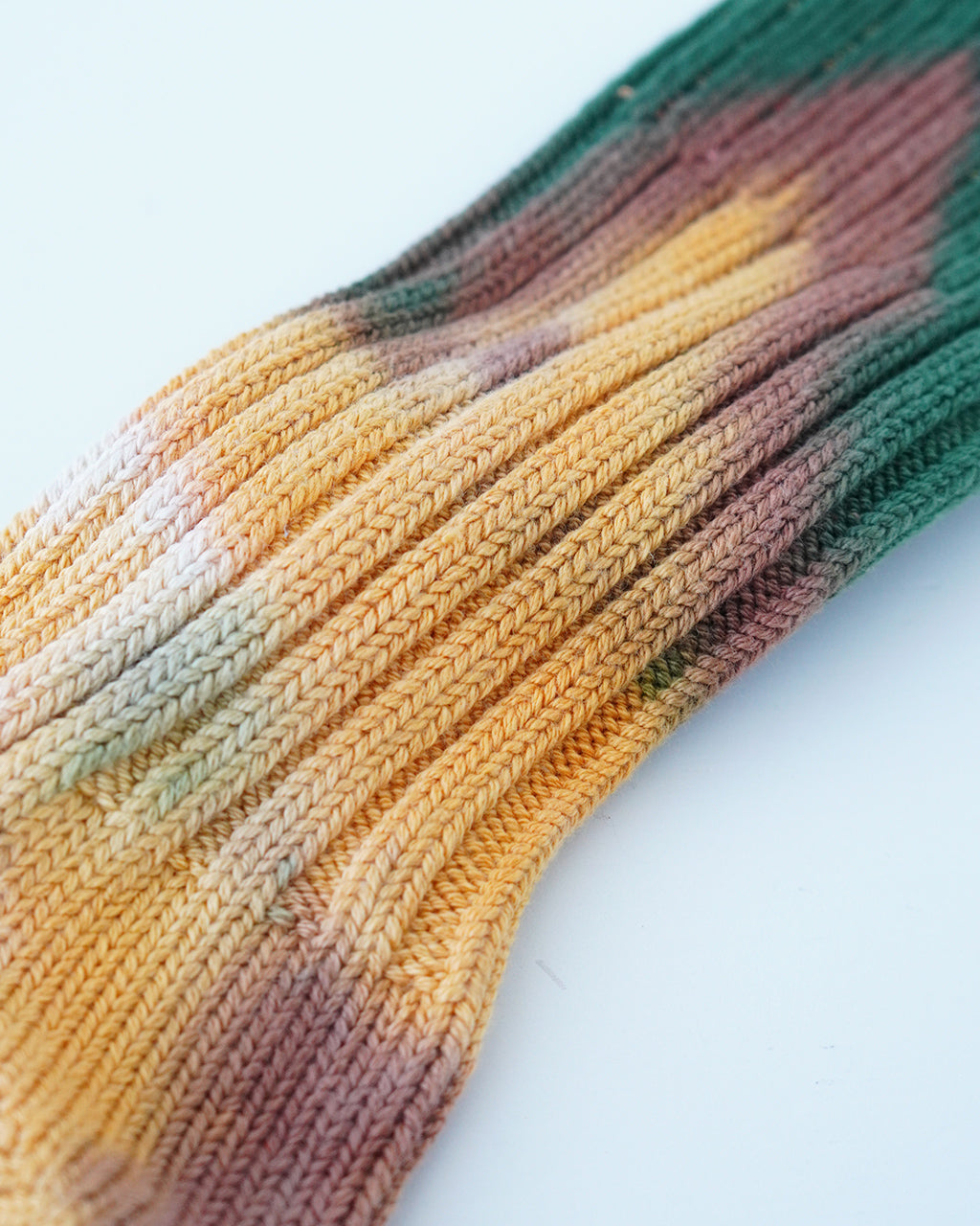 チャンキー リブ クルー ソックス ”タイダイ染め” CHUNKY RIBBED CREW SOCKS ”TIE DYE” 靴下 オーガニックコットン R1415 【メール便可】