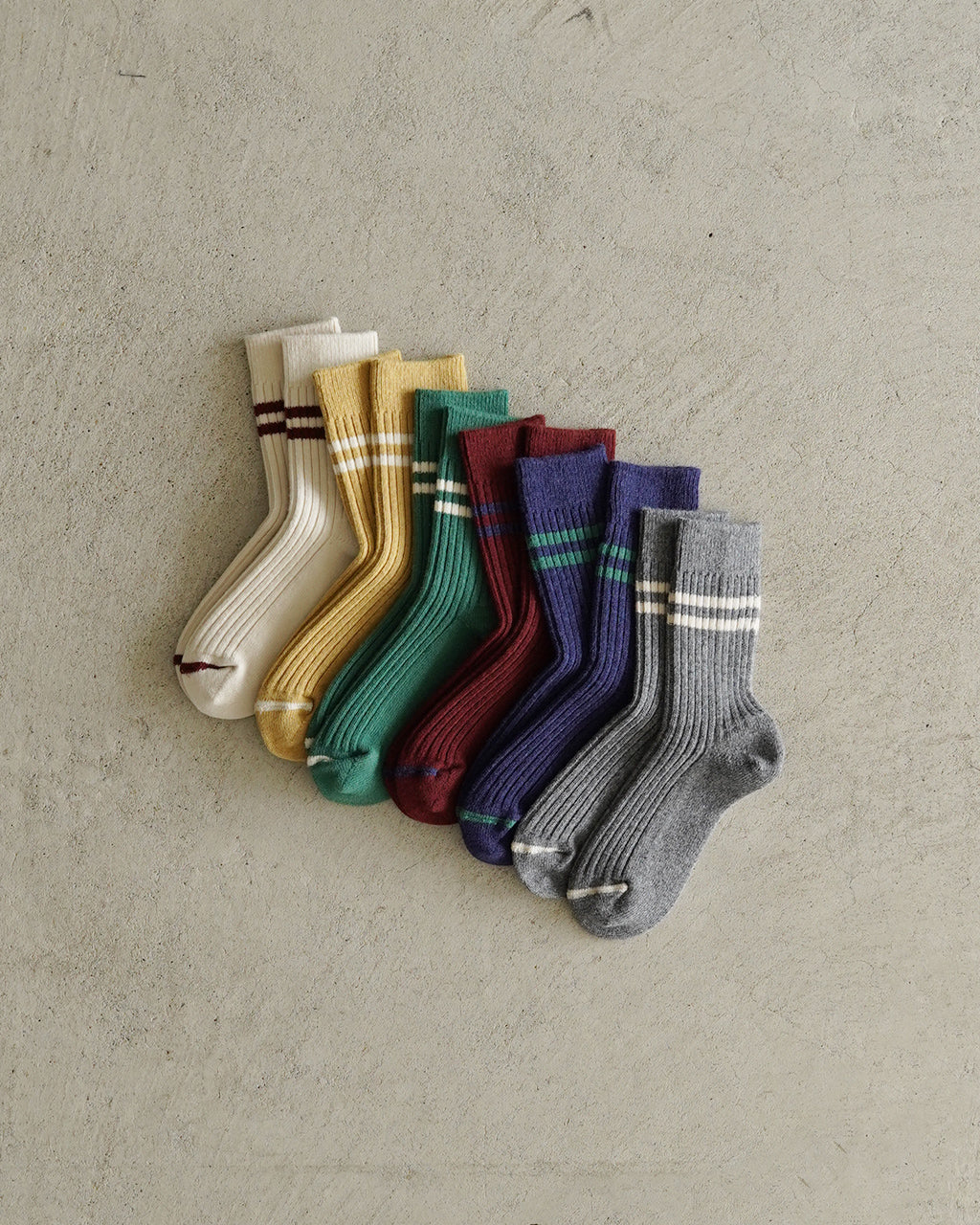 MERINO LAMBS WOOL STRIPE SOCKS R1489