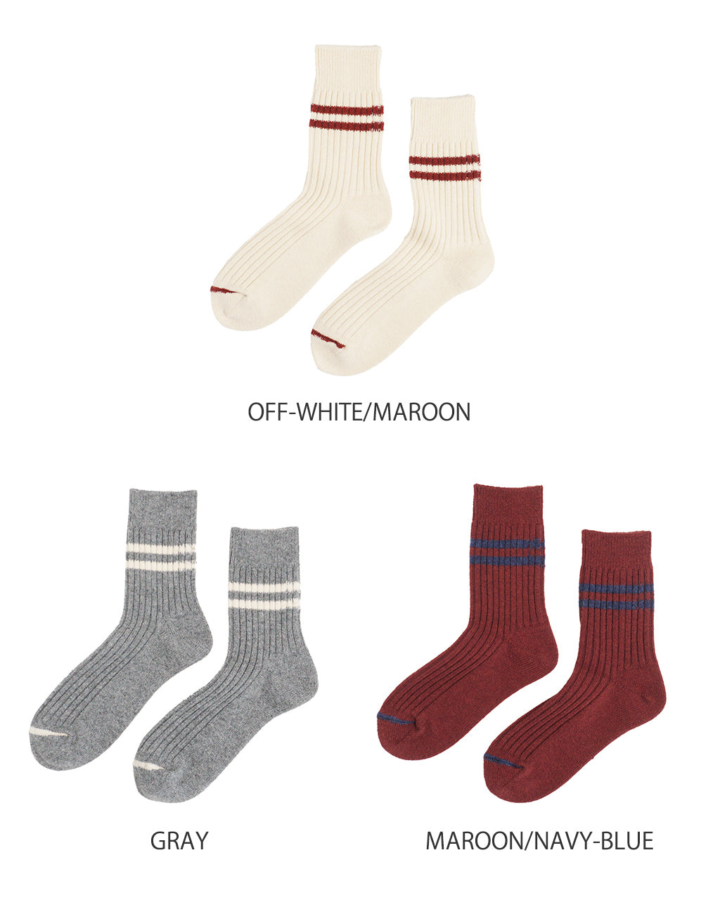 MERINO LAMBS WOOL STRIPE SOCKS R1489
