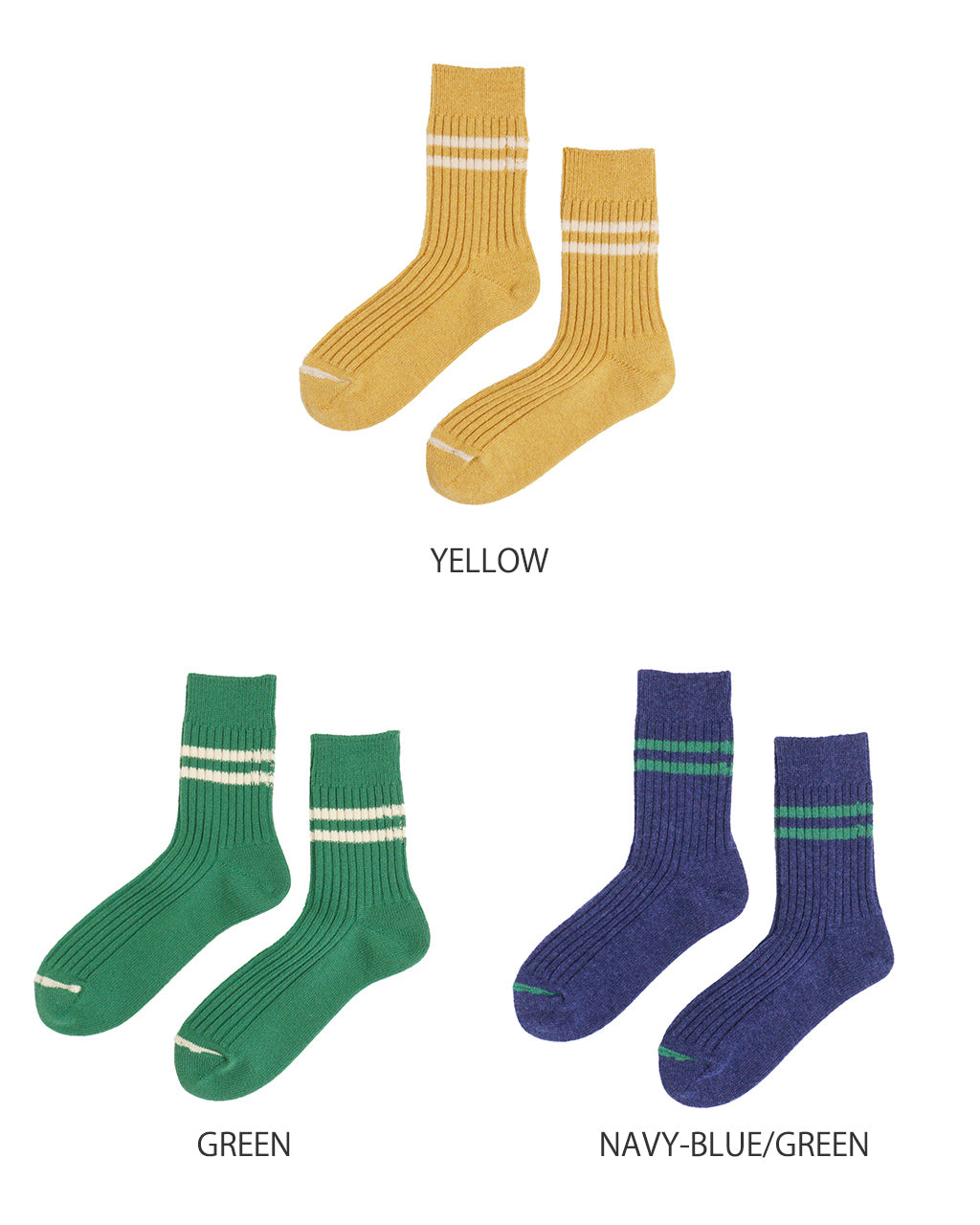 MERINO LAMBS WOOL STRIPE SOCKS R1489