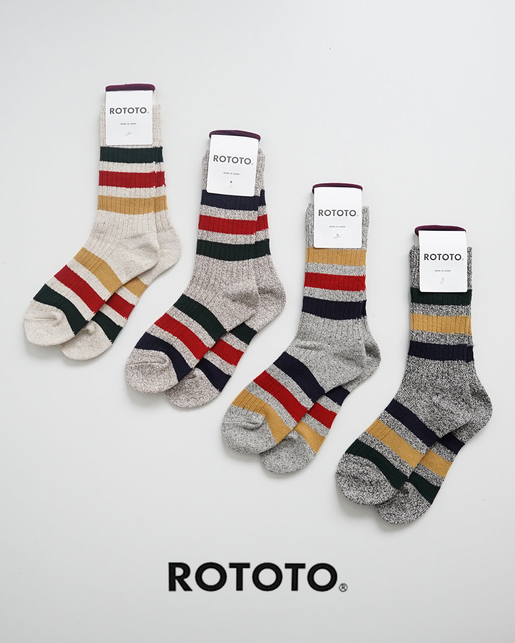 クルーソックス ストライプ PARK STRIPE CREW SOCKS 靴下 レッグウェア R1501 【メール便可】