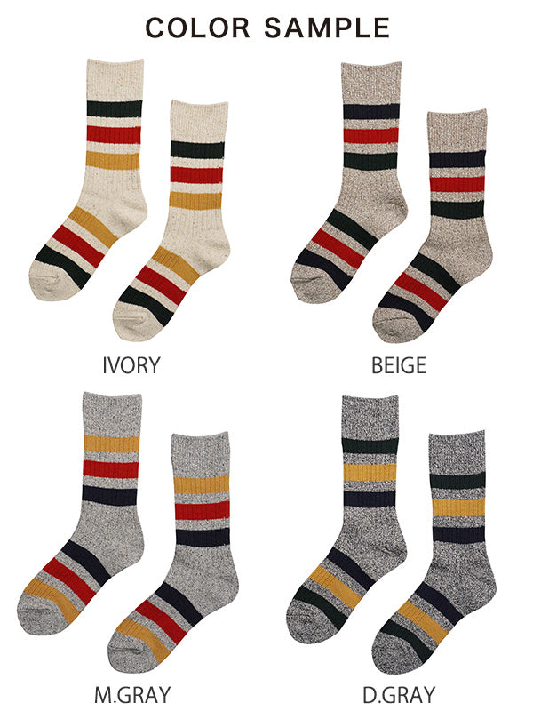 クルーソックス ストライプ PARK STRIPE CREW SOCKS 靴下 レッグウェア R1501 【メール便可】